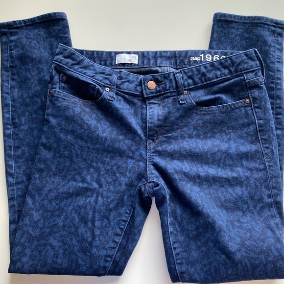 GAP Dark Wash Leopard Print Always Skinny Jeans - Picture 6 of 14